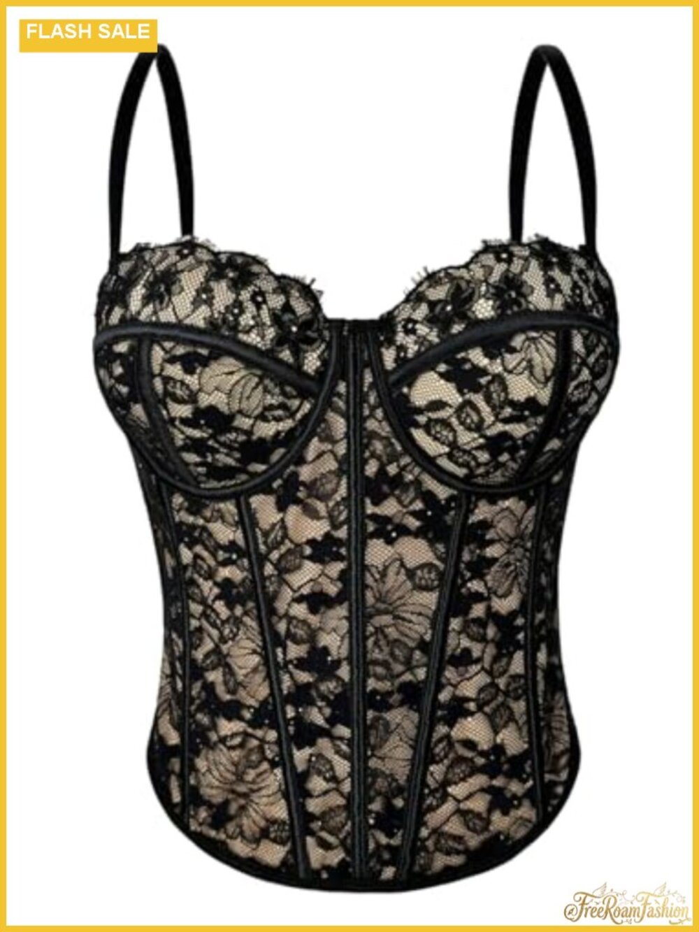 Lace Bustier Corset Top Spaghetti Strap Cami Party Club